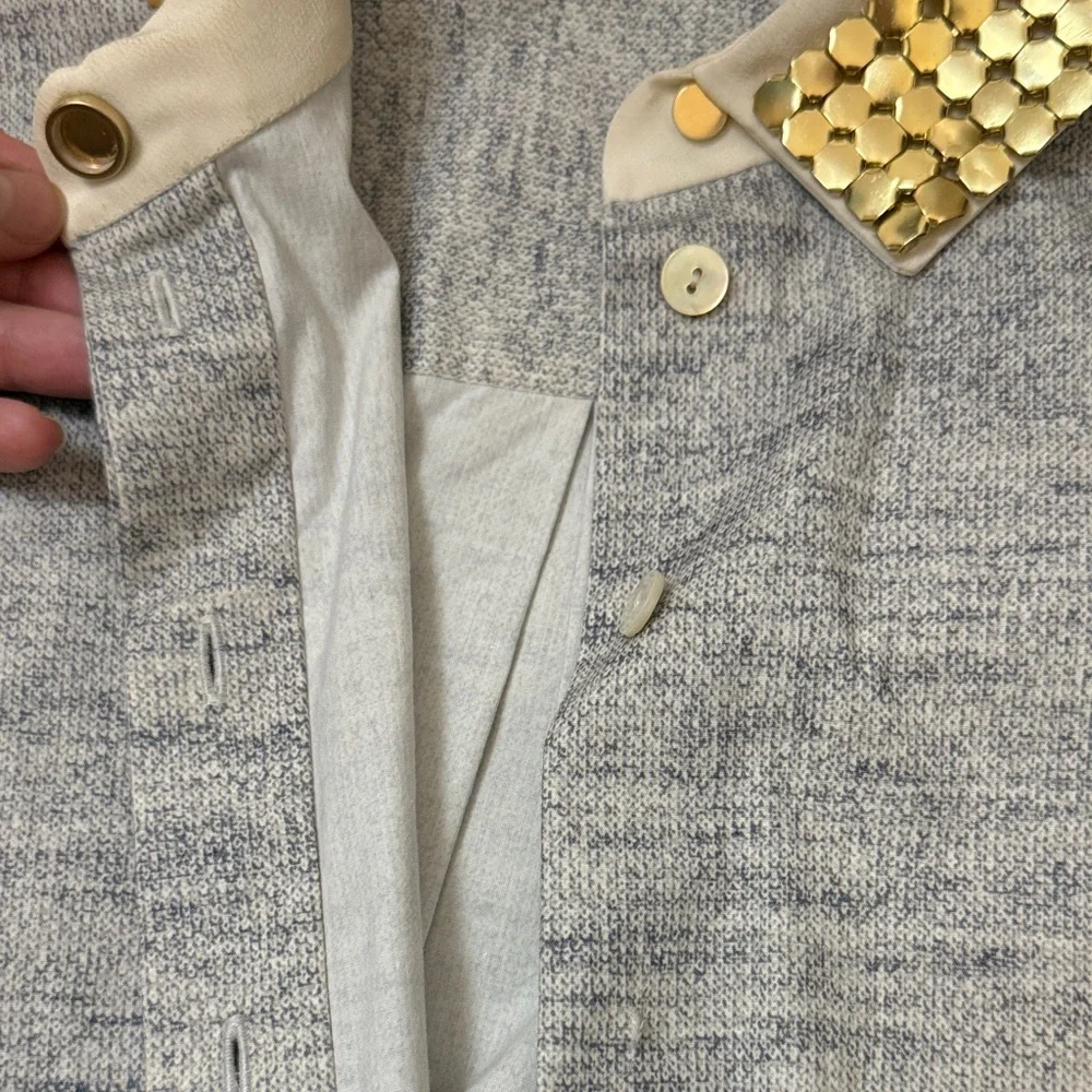 Vionnet Gold and Cream Collar Top - Picture 4 of 5